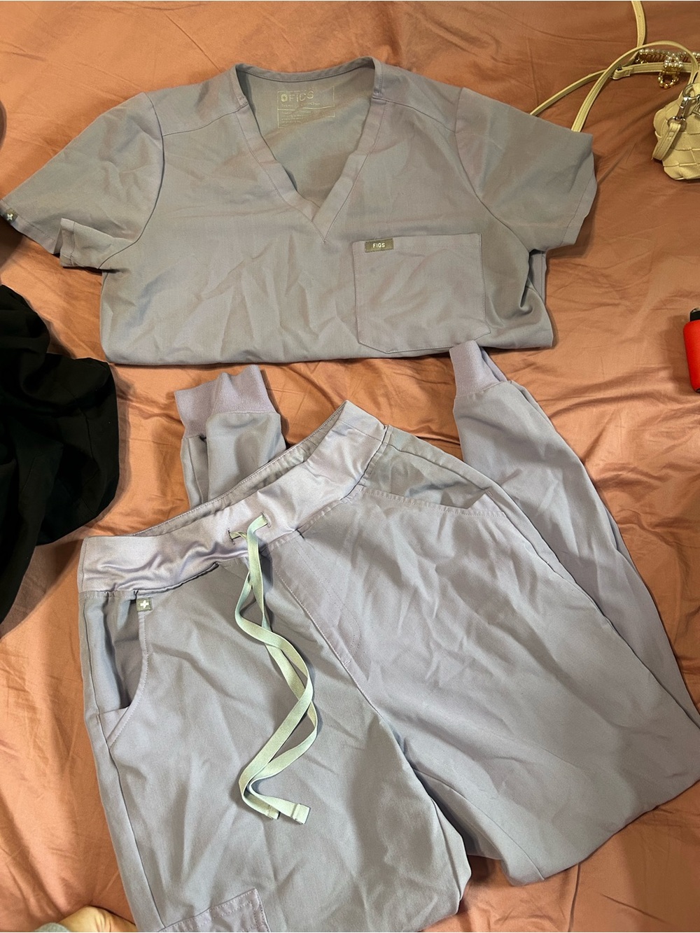 FIGS Lavender Scrub Top & Jogger Set